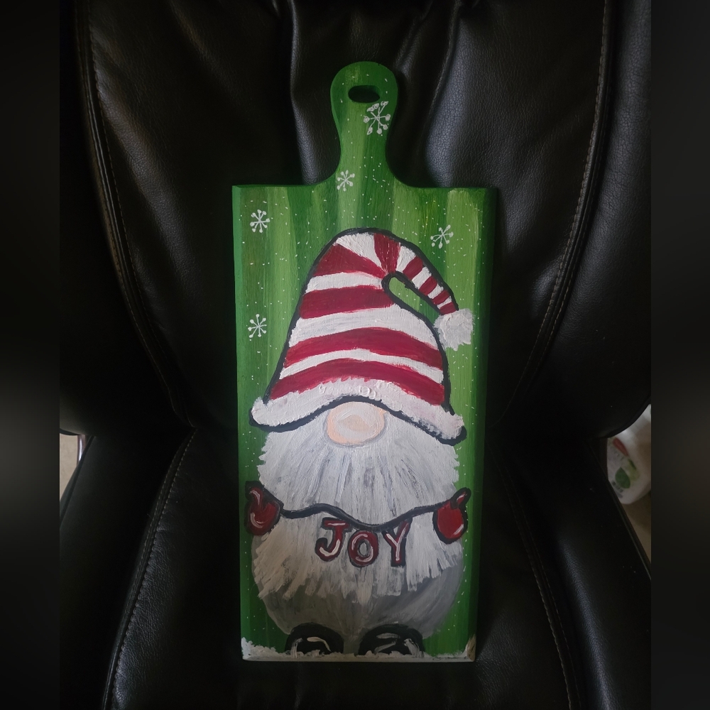 Handpainted Gnome Wooden Chacuterie Board Wall Hanging